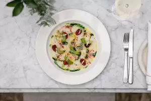 Dishes at Luca restaurant in London