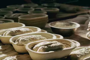 Sourdough loaves prooving