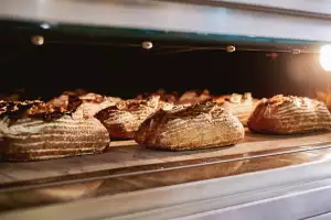 Sourdough loaves baking