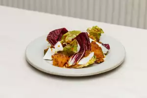 Pumplin scapece, roast walnuts, radicchio and ricotta salata