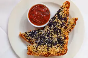 Sesame prawn toast with chilli jam