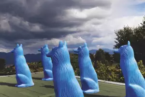 Wolf sculptures at Ca’ Del Bosco