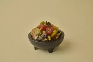 Roast pineapple and heritage tomato chow