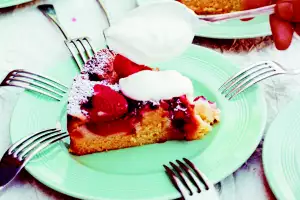 Browned butter and almond summer fruit cake