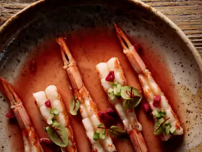 Pink prawn ceviche