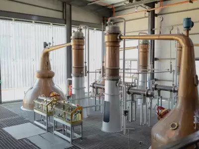 Stills at Paul John whisky distillery