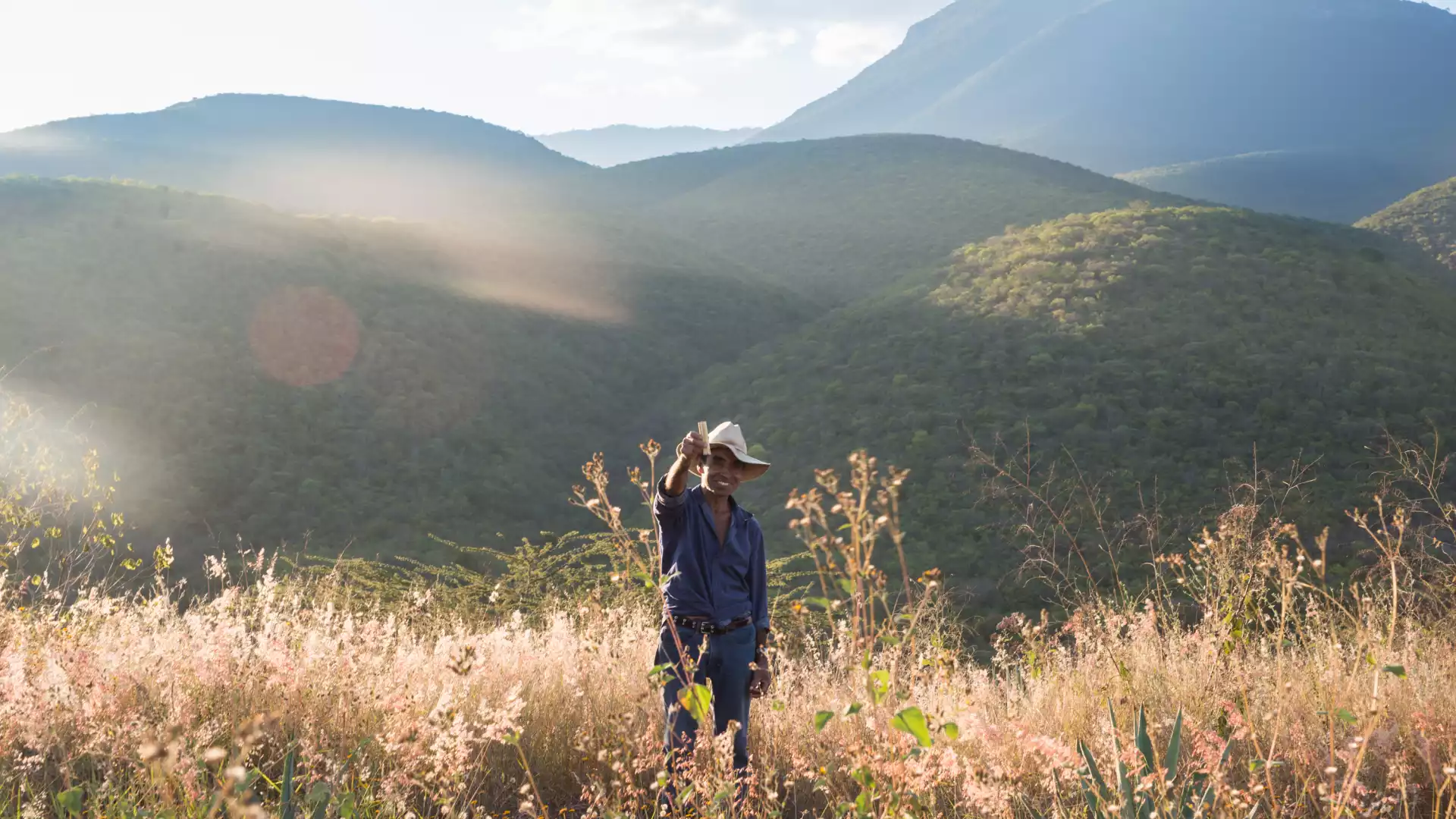 A mezcalero in the fields outside Oaxaca