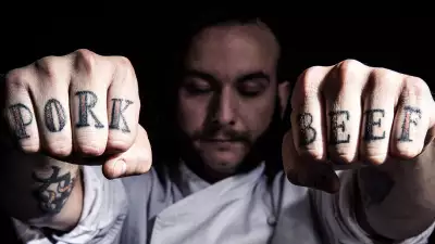 Leon Borja's tattooed knuckles