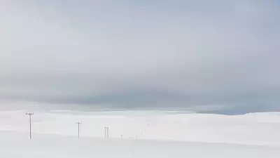 Power lines close to North Cape, Norway