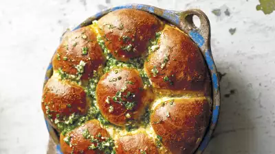 Pampushky, the Ukrainian answer to garlic bread, taken from Olia Hercules's book Mamushka