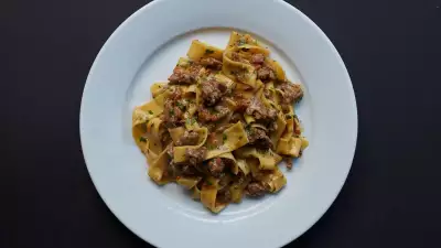 Pappardelle with sausage ragu