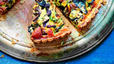 Jose Pizarro's wild mushroom and blue cheese tart