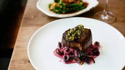 Beef with a courgette and beetroot salad from The Providores