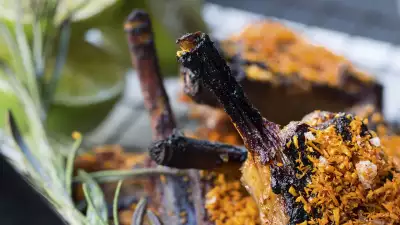 Barbecued lamb chops from pok&eacute; bar Black Roe