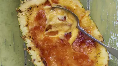 Eivissa pineapple and mango crema catalana recipe. Photograph by David Munns