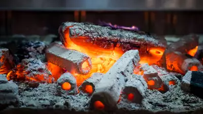 Smouldering logs at Pitt Cue