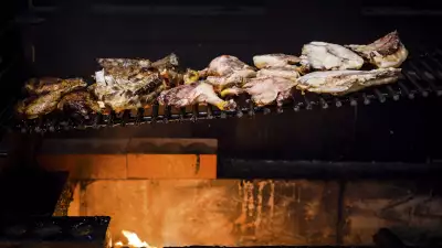 Goat on the grill at Smoking Goat