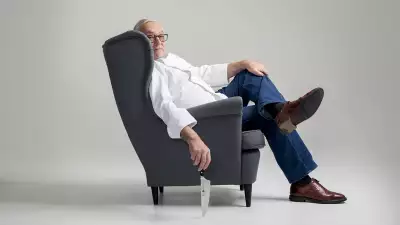 Pierre Koffmann takes a break from cooking in our kitchen