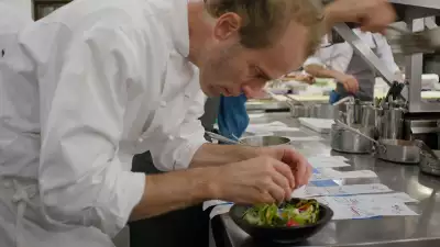 Dan Barber in the kitchen at Blue Hill at Stone Barns. Photograph via Netflix