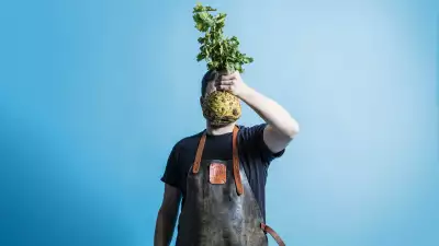 Tom Hunt and a celeriac bulb