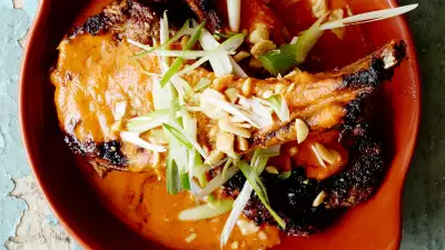 The signature lamb dish at Zoe's Ghana Kitchen in Pop Brixton