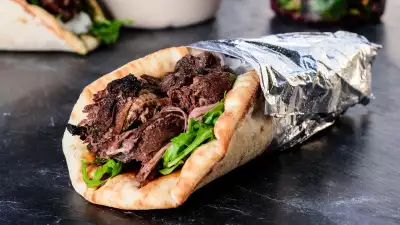 Gourmet Goat's slow-roast veal wrap