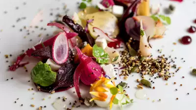 Heritage beets at Ormer, in the Flemings hotel in Mayfair