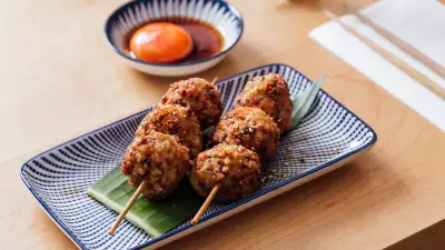 Chicken yakitori skewers at Machiya