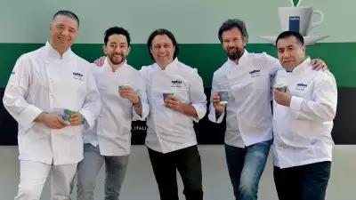 Alfredo Russo, Lello Favuzzi, Shaun Rankin, Carlo Cracco and Robert Ortiz at Wimbledon 2017