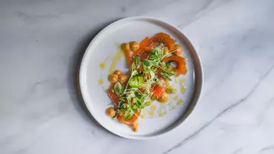 Trout cured with lemon and lime zest and cloves