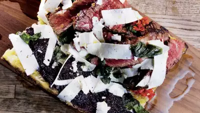 Action Bronson's ricotta and steak butcher's sandwich; photography by Gabriele Stabile