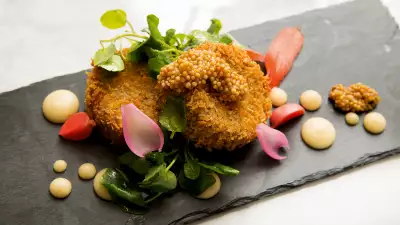 Croqueta de cerdo (pork croquettes) at Santiago fine-dining spot Ambros&iacute;a