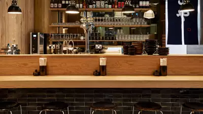 The bar at Koya City in the Bloomberg Arcade