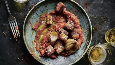 Omar Allibhoy's mashed potatoes with crispy pork belly