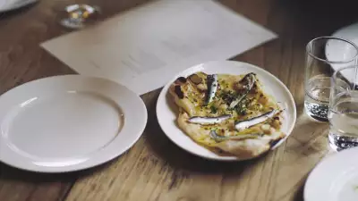 Anchovy flatbread at Brat in Shoreditch