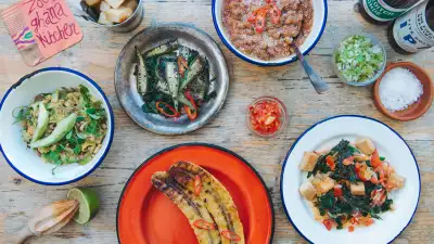 A selection of dishes at Zoe's Ghana Kitchen at the Institute of Light