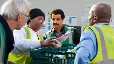 FareShare volunteers with crates
