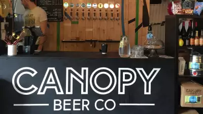 The bar at Canopy Beer Co taproom in Herne Hill, London