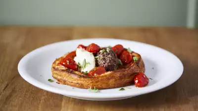 Confit tomato tarte fine at The Duke of Richmond in Hackney