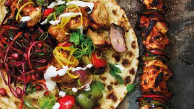 Berber & Q's buttermilk chicken shish kebab