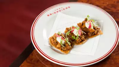Masala chicken skins from Brigadiers, Bloomberg Arcade