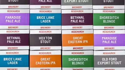 Crates of Redchurch Brewery beer in Bethnal Green, East London