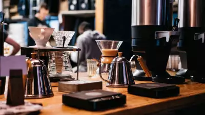 Coffee-brewing kit at Caravan Coffee Roasters