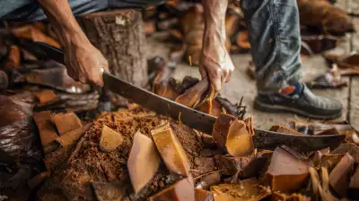 A mezcalero chopping agave pinas