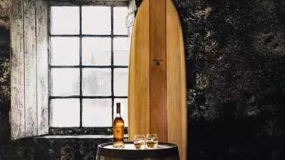 Glenmorangie's Beyond the Cask surfboard, creation in collaboration with Grain Surfboards