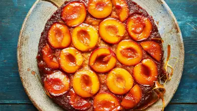 Faiza Hayani Bellili's caramelised plum upside-down cake