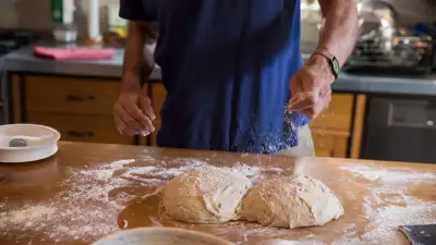 Michael Pollan making sourdough bread in Netflix's Cooked