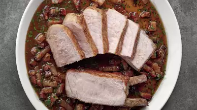 Matty Matheson's Double-Bone Pork Chop with Maple Jack Daniel’s Bacon Sauce
