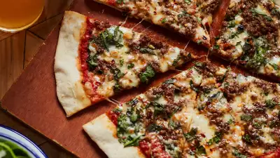 Crate's Middle Eastern lamb pizza