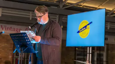 The Foodism 100 awards night 2019: Mike Gibson presenting the awards ceremony